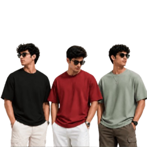 Combo: 3 Pcs Solid T-Shirt (Black+Maroon+Olive)